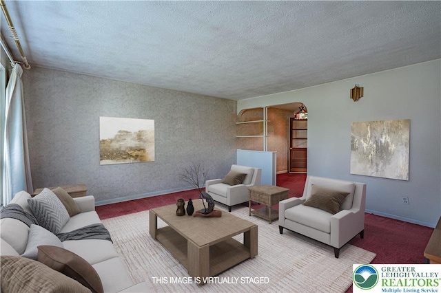 3344 Winchester Rd, Allentown City, PA 18104 - carpeted living area with a textured ceiling