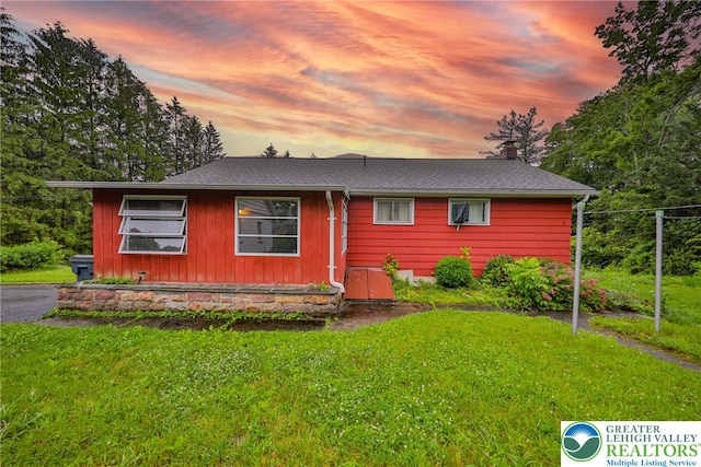 60 Maple Dr, Lower Towamensing Tp, PA 18071 - view of front of home featuring a lawn and a chimney