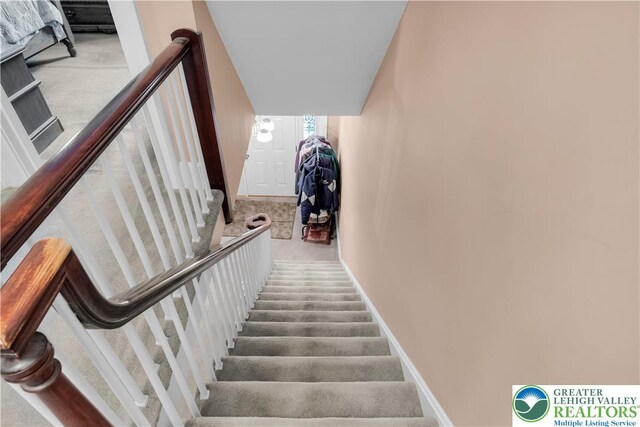 242 N Lehigh St, Tamaqua Boro, PA 18252 - staircase featuring carpet flooring
