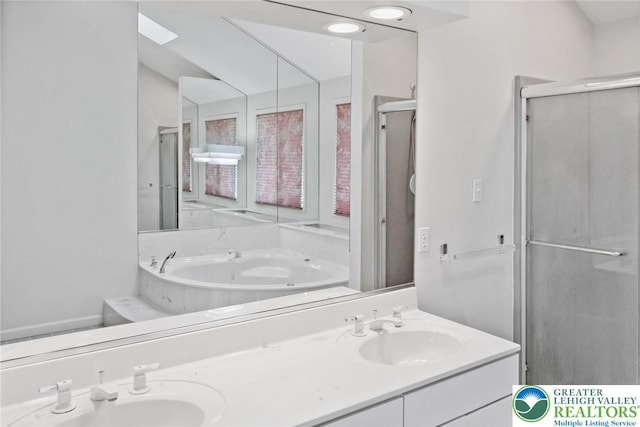 75 Marshall Run, Allen Twp, PA 18067 - full bath with double vanity, a shower stall, and a bath