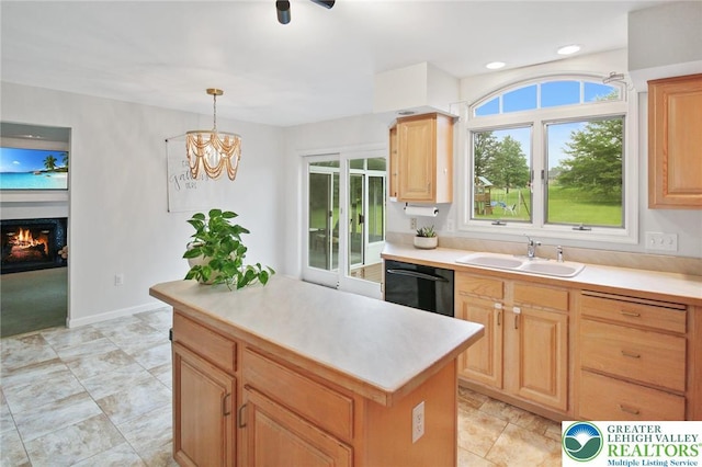 75 Marshall Run, Allen Twp, PA 18067 - kitchen featuring dishwasher, light brown cabinetry, and plenty of natural light