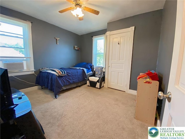 1139 Jackson St, Easton, PA 18042 - bedroom featuring carpet flooring, cooling unit, and ceiling fan