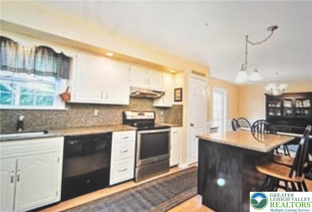 4410 Greenfield Rd, Hanover Twp, PA 18017 - kitchen with dishwasher, stainless steel electric range oven, ventilation hood, and decorative backsplash
