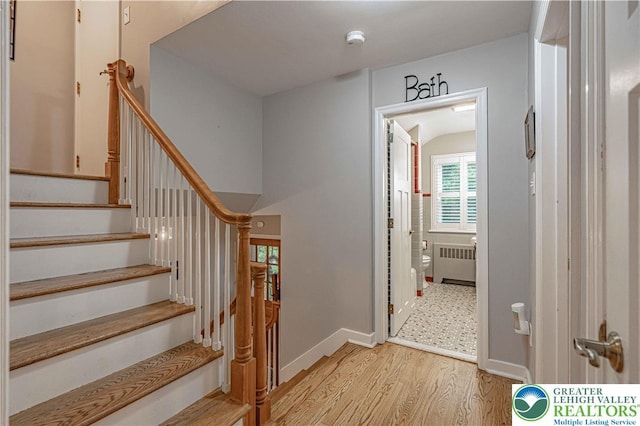 326 N Main St, Allentown City, PA 18104 - stairs with radiator and wood finished floors
