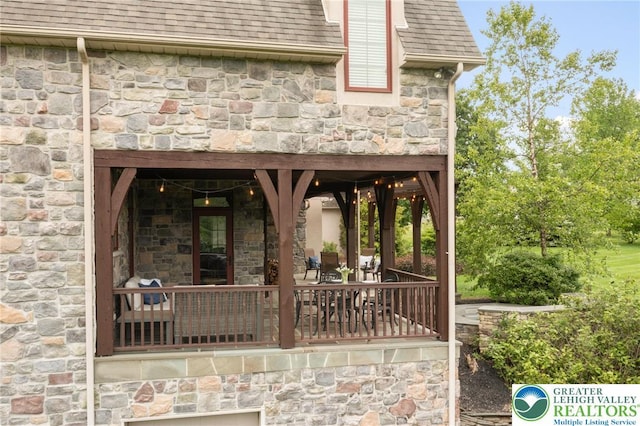 3054 Jordan Rd, North Whitehall Twp, PA 18069 - entrance to property with stone siding and roof with shingles