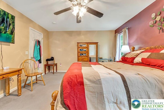 617 Lehigh Gap St, Walnutport Boro, PA 18088 - bedroom featuring light colored carpet and a ceiling fan