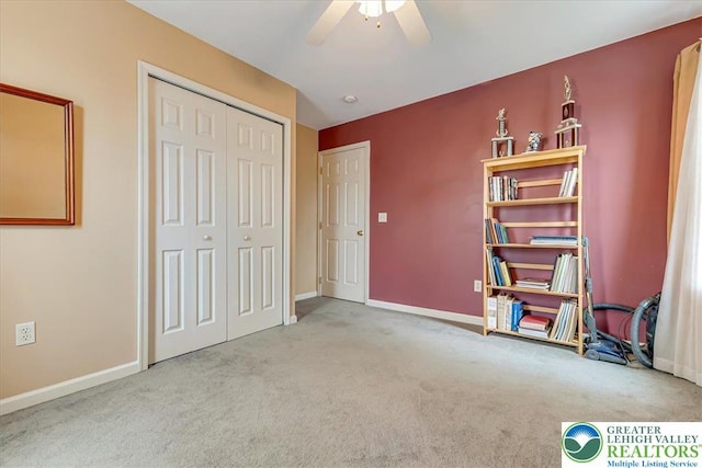 617 Lehigh Gap St, Walnutport Boro, PA 18088 - unfurnished bedroom featuring carpet flooring, a closet, and ceiling fan