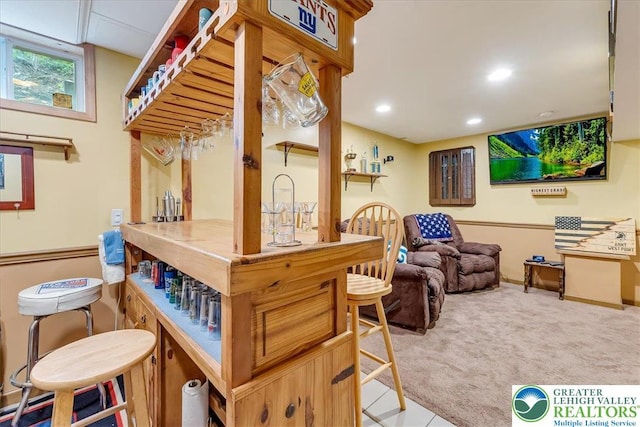 617 Lehigh Gap St, Walnutport Boro, PA 18088 - bar area with carpet and recessed lighting