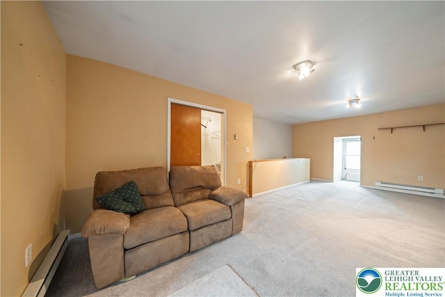 20 N 3rd St, Coplay Boro, PA 18037 - carpeted living room featuring baseboard heating and a baseboard heating unit