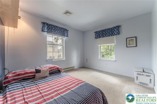 3195 Audubon St, Palmer Twp, PA 18045 - carpeted bedroom with a baseboard heating unit and baseboards