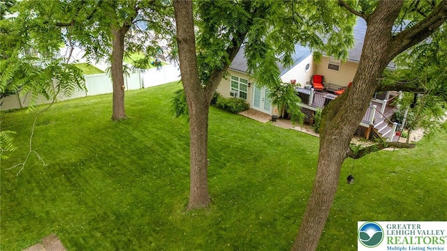 3195 Audubon St, Palmer Twp, PA 18045 - view of yard with french doors and a deck