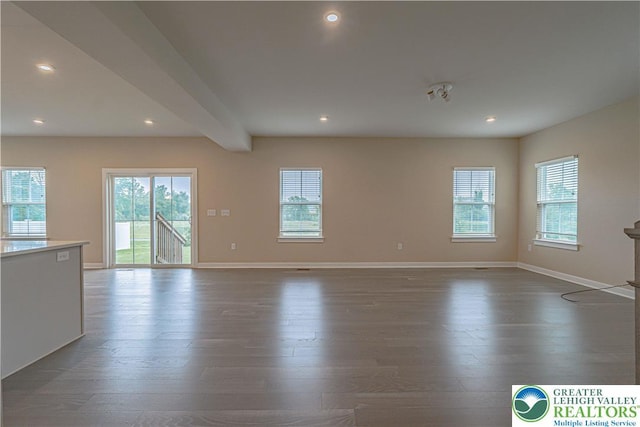 3610 Sweet Meadow Ct, Macungie Boro, PA 18062 - unfurnished living room featuring recessed lighting and wood finished floors