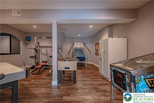 6532 Forest Knoll Ct, Upper Macungie Twp, PA 18106 - playroom with wood finished floors and recessed lighting