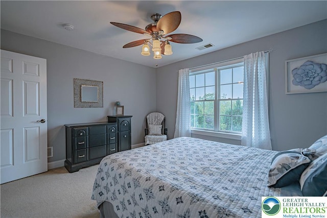 6532 Forest Knoll Ct, Upper Macungie Twp, PA 18106 - bedroom featuring light colored carpet and a ceiling fan