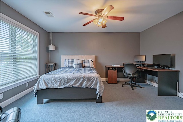 6532 Forest Knoll Ct, Upper Macungie Twp, PA 18106 - carpeted bedroom featuring a desk and ceiling fan