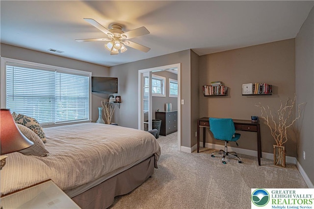 6532 Forest Knoll Ct, Upper Macungie Twp, PA 18106 - carpeted bedroom featuring ceiling fan and a desk