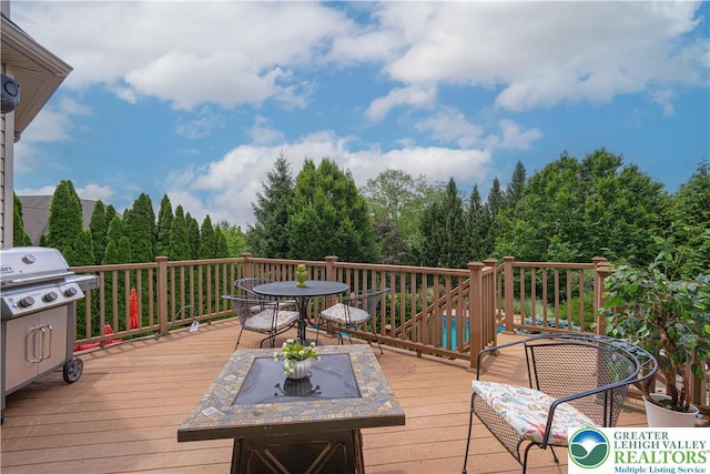 6532 Forest Knoll Ct, Upper Macungie Twp, PA 18106 - wooden deck featuring outdoor dining area and area for grilling