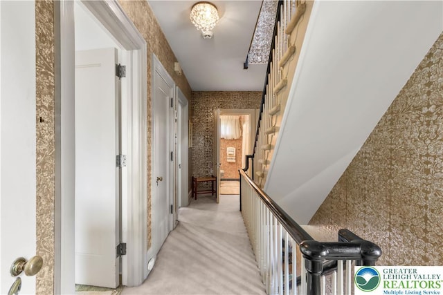 2730 Chew St, Allentown City, PA 18104 - corridor with wallpapered walls and light colored carpet