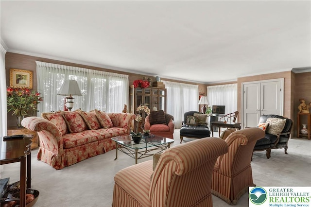 2730 Chew St, Allentown City, PA 18104 - carpeted living room with ornamental molding