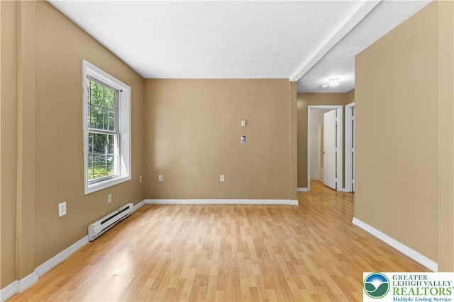 197 Broad Mountain View Dr, Penn Forest Twp, PA 18229 - spare room with a baseboard radiator and light wood-style floors