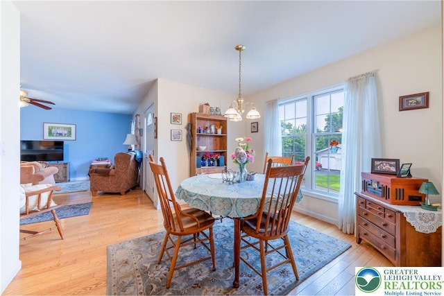 11 Apache Dr, Upper Mt Bethel Twp, PA 18343 - dining space with light wood-style flooring and ceiling fan