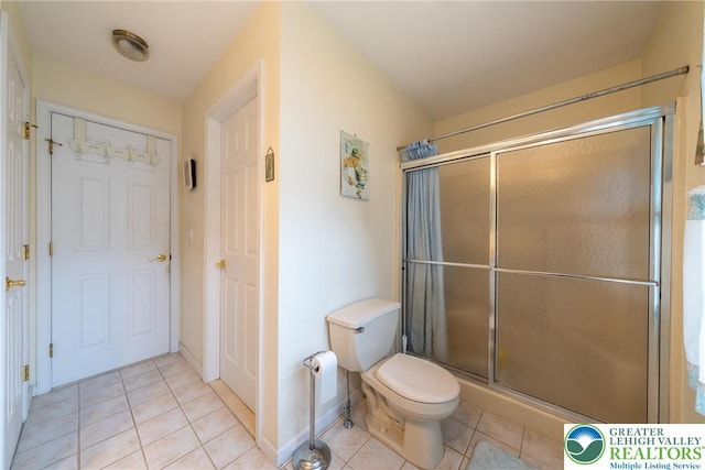 11 Apache Dr, Upper Mt Bethel Twp, PA 18343 - full bath with tile patterned floors and an enclosed shower