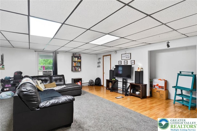 485 S Walnut St, Slatington Boro, PA 18080 - living room featuring a drop ceiling and wood finished floors