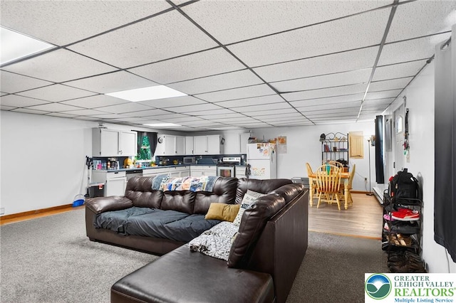 485 S Walnut St, Slatington Boro, PA 18080 - living room with a paneled ceiling and carpet