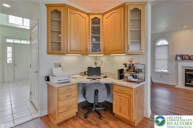 634 Country Club Rd, Easton, PA 18045 - office area featuring healthy amount of natural light, built in study area, and light wood-style floors
