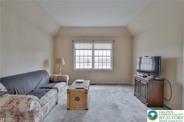 634 Country Club Rd, Easton, PA 18045 - living area featuring carpet floors and lofted ceiling