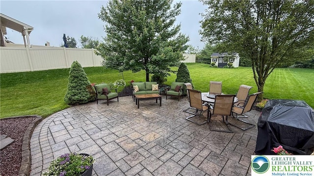 102 Gray Dr, Allen Twp, PA 18067 - view of patio with an outdoor structure and an outdoor living space