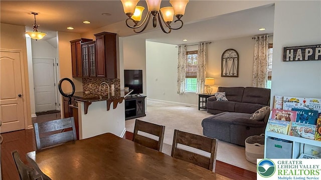 102 Gray Dr, Allen Twp, PA 18067 - dining room with a chandelier and recessed lighting