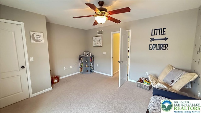 102 Gray Dr, Allen Twp, PA 18067 - living area featuring ceiling fan and carpet