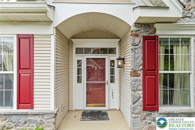 1883 Gregory Pl, Lower Saucon Twp, PA 18055 - property entrance with stone siding