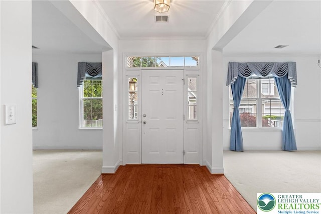 1883 Gregory Pl, Lower Saucon Twp, PA 18055 - entryway with plenty of natural light, wood finished floors, and crown molding