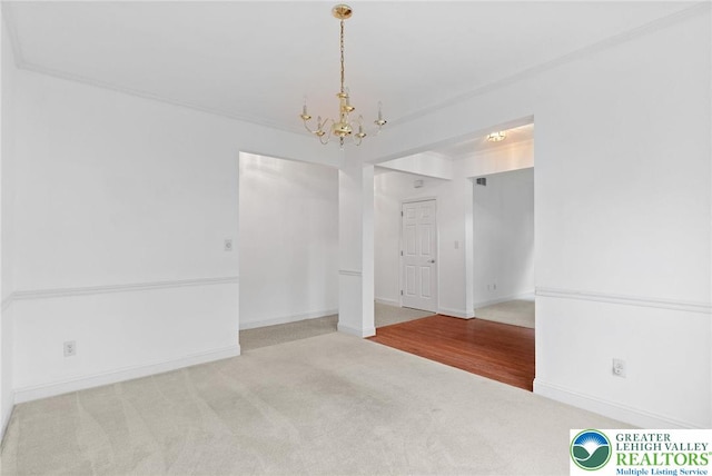 1883 Gregory Pl, Lower Saucon Twp, PA 18055 - spare room with carpet and a chandelier