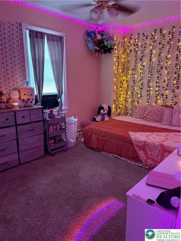 713 E 5th St, Bethlehem City, PA 18015 - carpeted bedroom featuring a ceiling fan