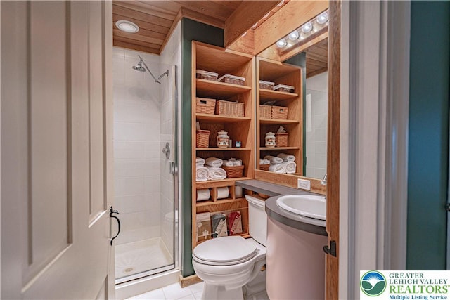 407 N 8th St, Allentown City, PA 18102 - bathroom featuring a shower stall and tile patterned flooring
