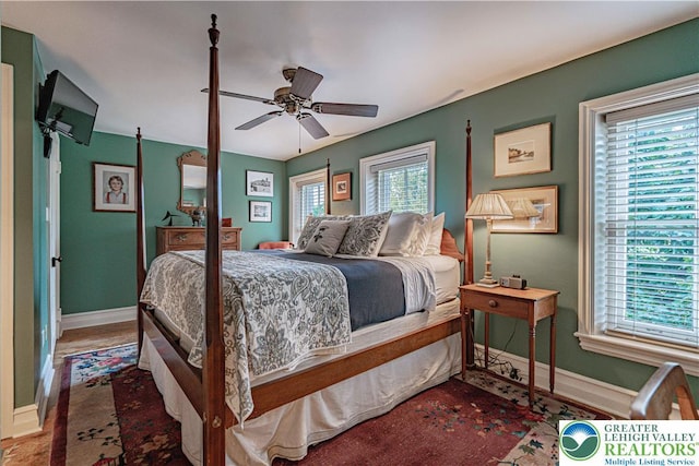 407 N 8th St, Allentown City, PA 18102 - bedroom with baseboards and a ceiling fan