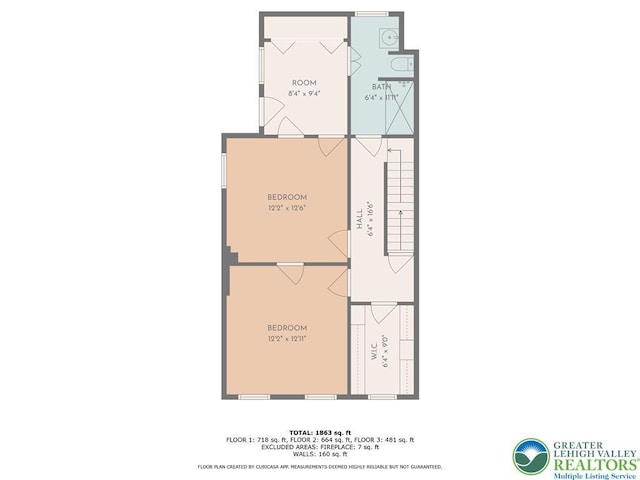 407 N 8th St, Allentown City, PA 18102 - view of floor plan / room layout