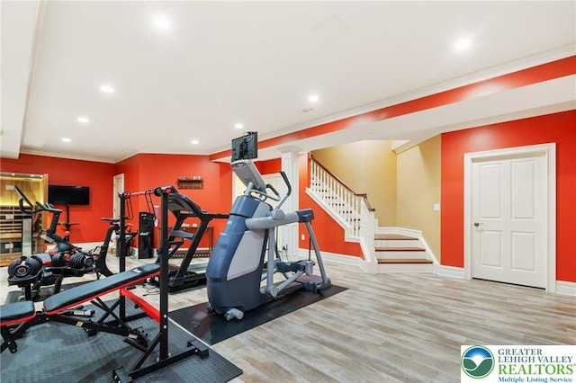2051 Forge Run, Bethlehem City, PA 18015 - workout area with recessed lighting and crown molding