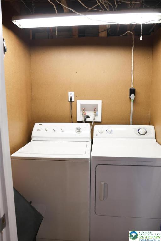 5242 3rd St, Whitehall Twp, PA 18052 - laundry room featuring separate washer and dryer