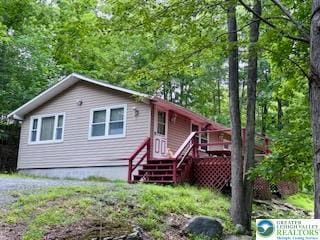 3641 Sequoia Dr, Middle Smithfield Twp, PA 18302 - view of front facade with a wooden deck