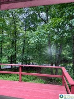 3641 Sequoia Dr, Middle Smithfield Twp, PA 18302 - wooden deck with a view of trees