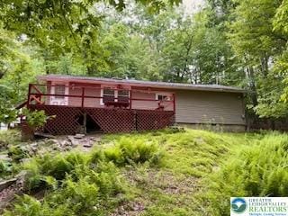 3641 Sequoia Dr, Middle Smithfield Twp, PA 18302 - rear view of property with a wooden deck