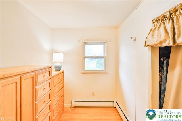 3609 Erie St, Palmer Twp, PA 18045 - bedroom with light wood-style floors and baseboard heating