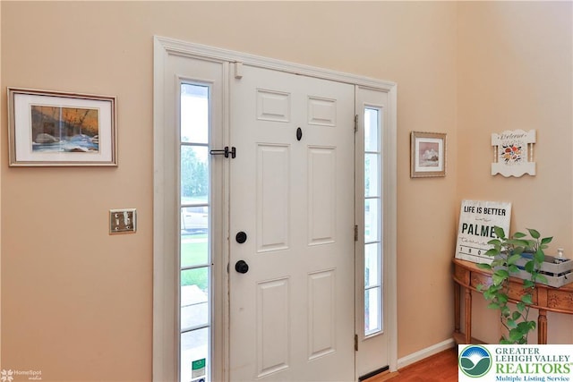 10 Windrift Ct, Easton, PA 18045 - entrance foyer with baseboards and wood finished floors