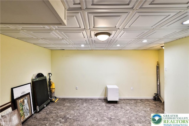 10 Windrift Ct, Easton, PA 18045 - basement with recessed lighting and an ornate ceiling