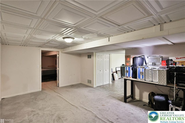10 Windrift Ct, Easton, PA 18045 - finished below grade area featuring baseboards and carpet floors