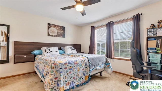 3954 Cedar Dr, Lehigh Twp, PA 18088 - bedroom featuring carpet flooring and a ceiling fan
